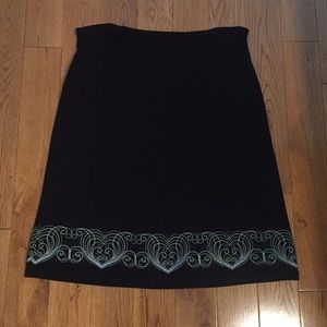 Black short skirt with blue design stitching